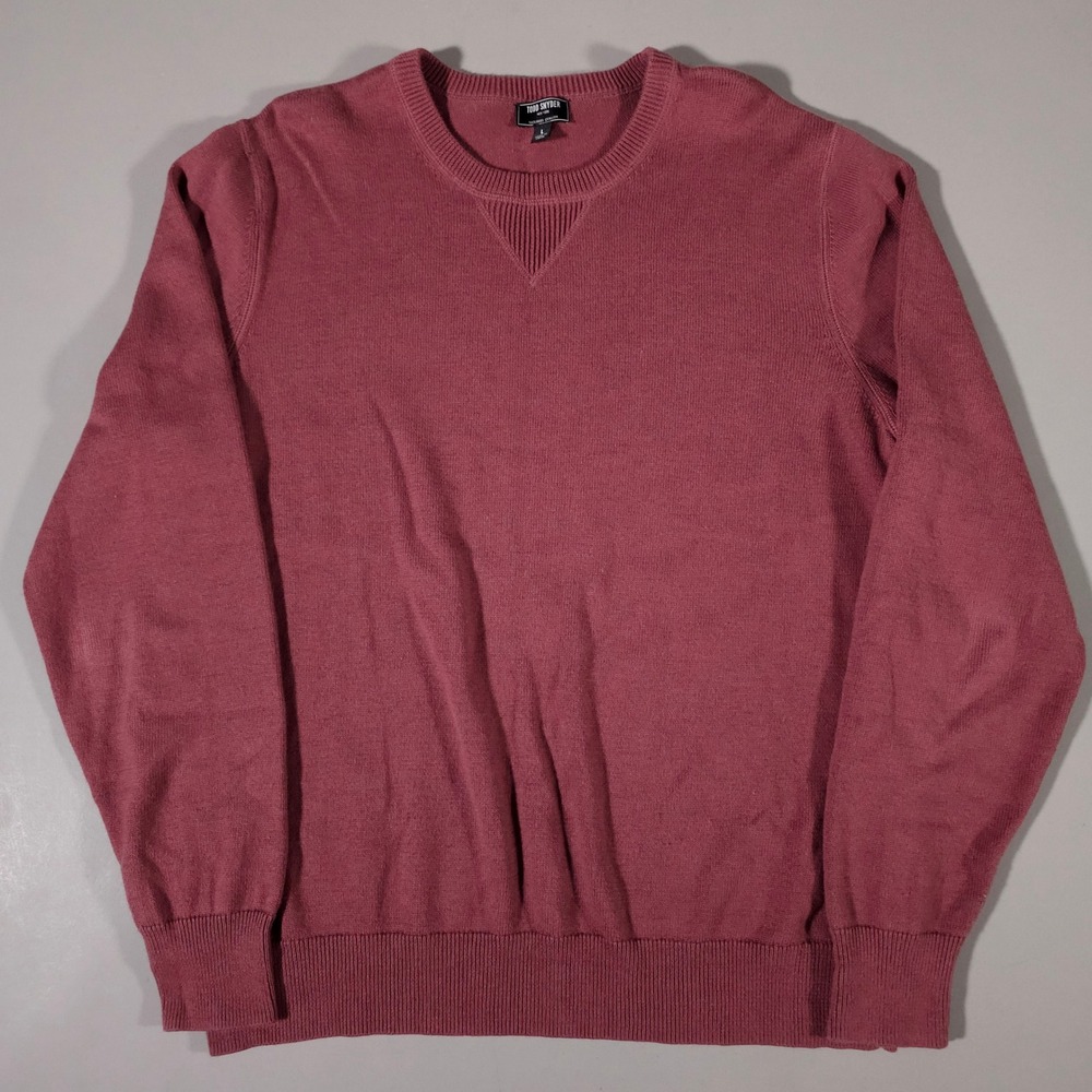 Todd Snyder Sweater Mens Large Burgundy Cotton Cashmere Crewneck 39-SW26662740